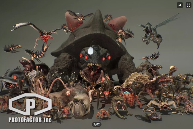 3D Monster Creature Model Full Pack Unity Asset Free Download