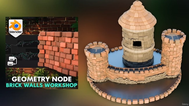 How to Learn Blender Basics Geometry Node Brick Walls Workshop