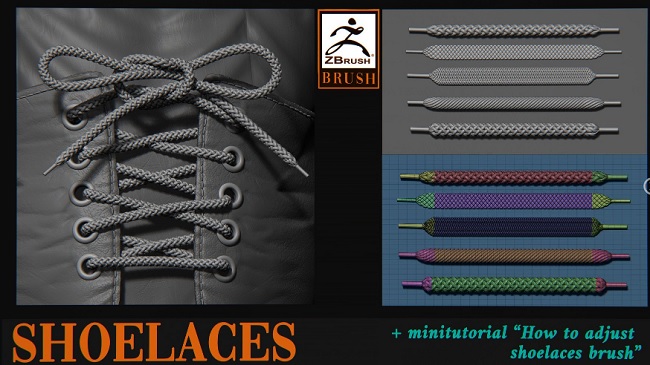 Shoelaces brush For ZBrush